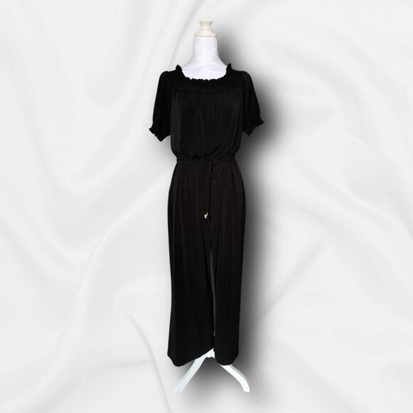 Vince Camuto Off-Shoulder Wide-Leg Jumpsuit Black Sz S Travel, Resort, Vacation - Picture 2 of 10